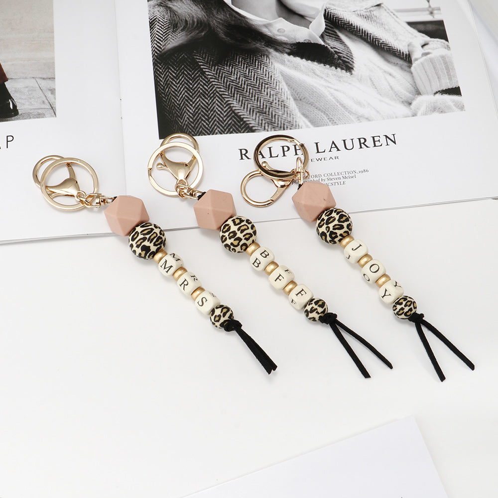 Wholesale Mother's Day MAMA Letter Silicone Beads Wrist Keychain